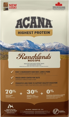 ACANA Highest Protein Dog Ranchlands (oksekød, lam og svinekød) 11,4kg